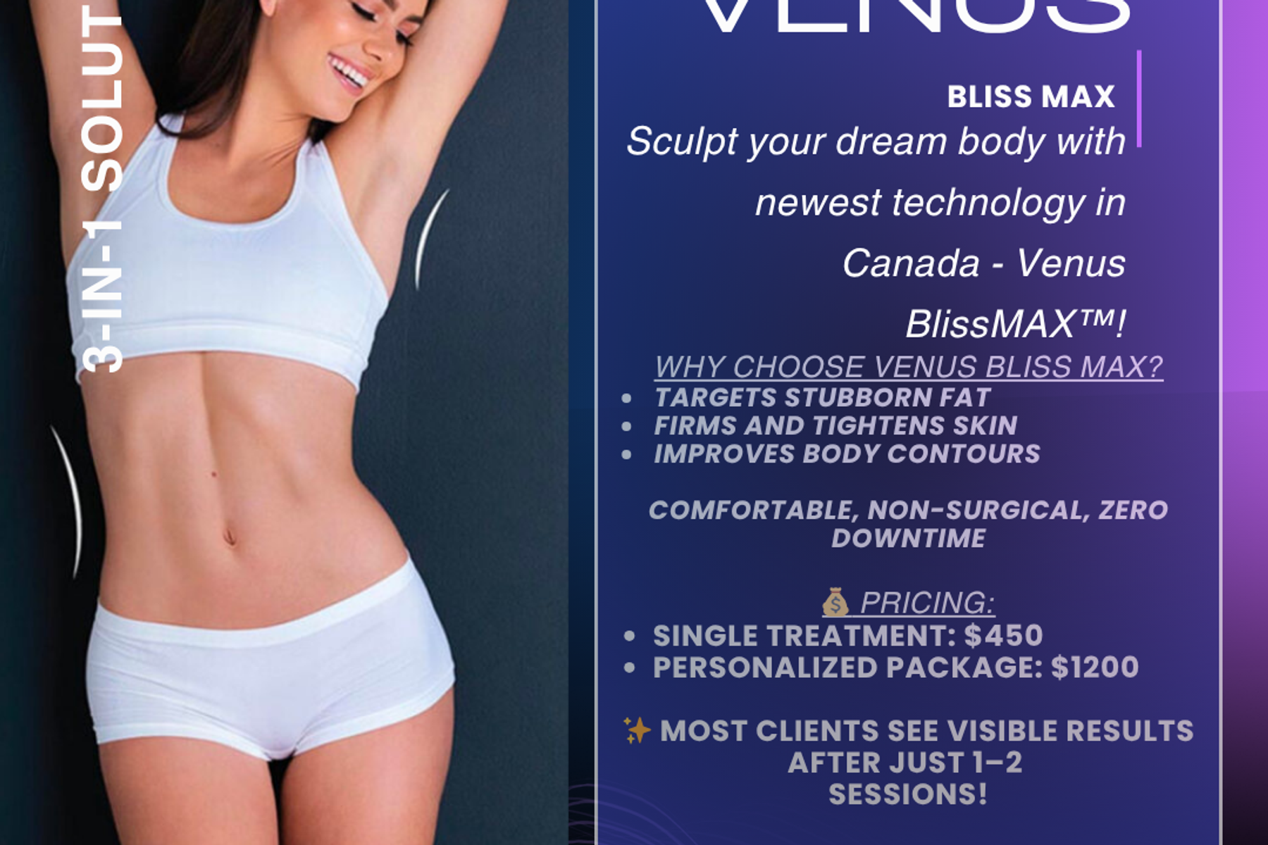 Nouveau chez Ideal Body Clinic : Venus Bliss – Le remodelage corporel non invasif est arrivé !