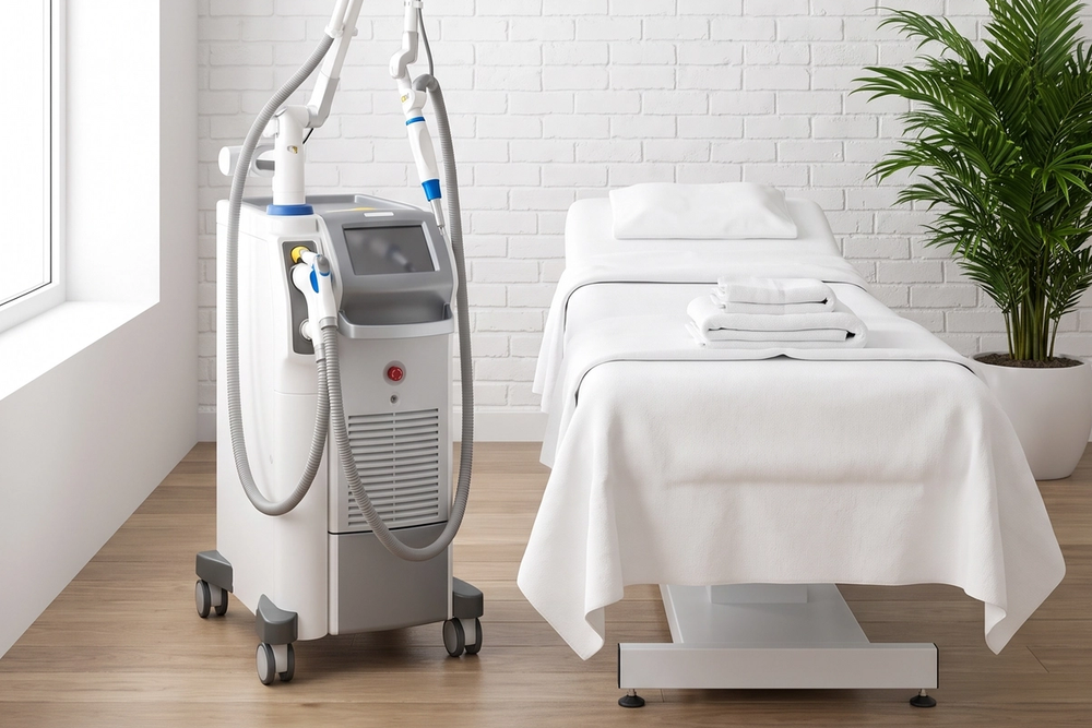 Fotona laser handpiece used for resurfacing and skin tightening at Ideal Body Clinic in Montreal