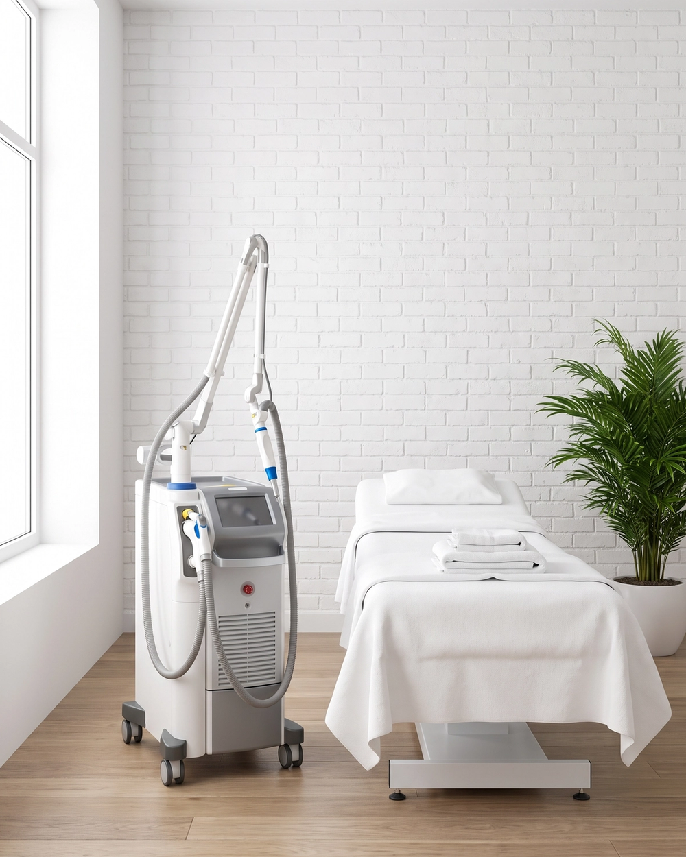 Target areas with Fotona skin laser for aesthetic treatments at our medical spa and clinic in Montreal, Quebec