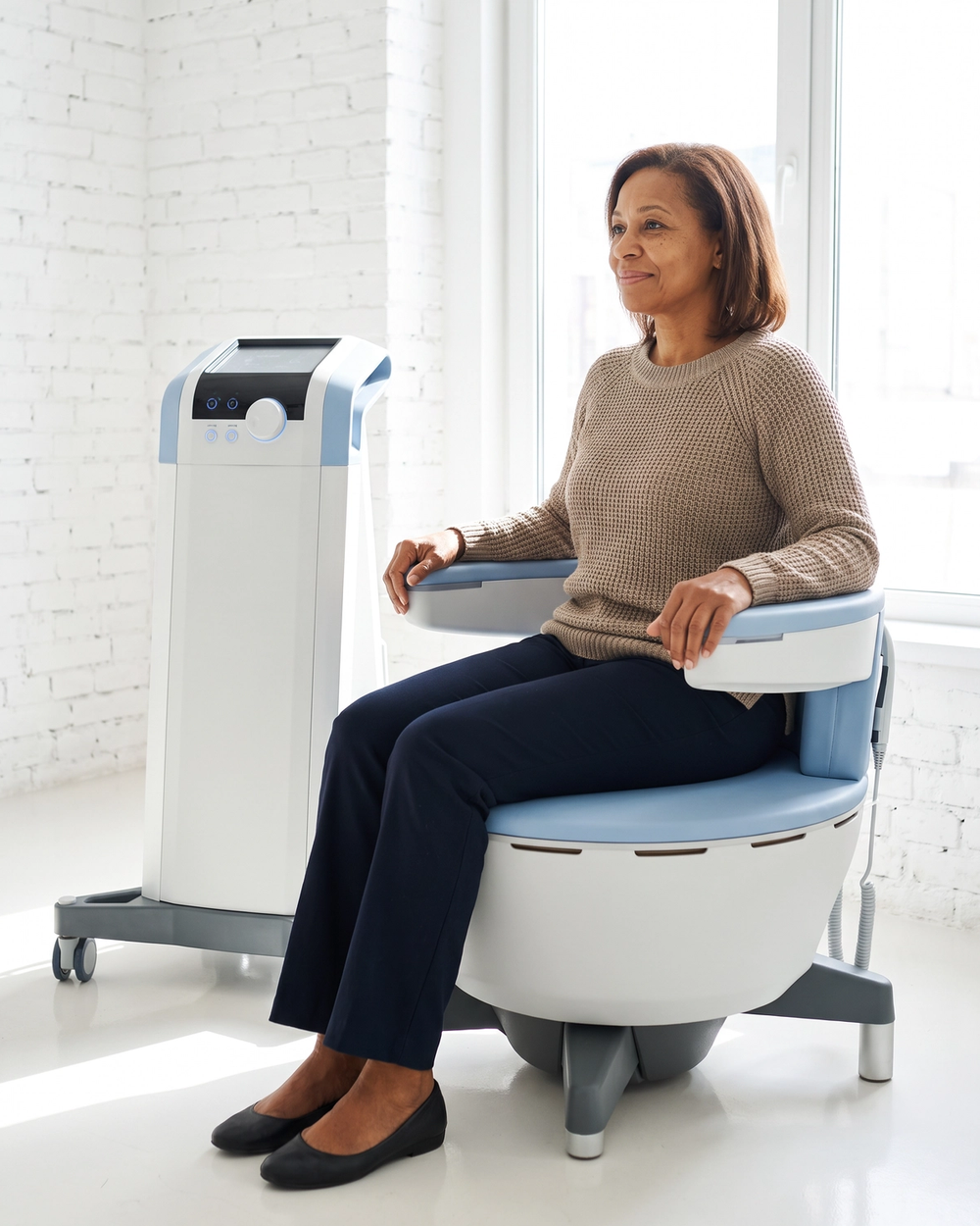 Emsella treatment for urinary incontinence and for strenghtening pelvic floor muscles