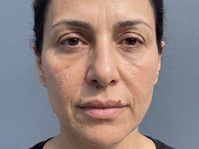 The same patient photographed at a later visit, from the same angle and under the same lighting.