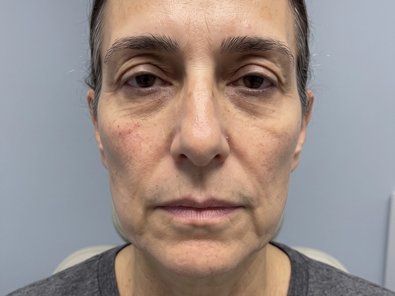 The same patient photographed at a later visit, from the same angle and under the same lighting.