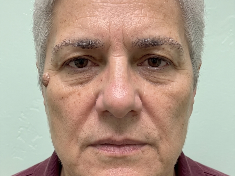 The same patient photographed at a later visit, from the same angle and under the same lighting.