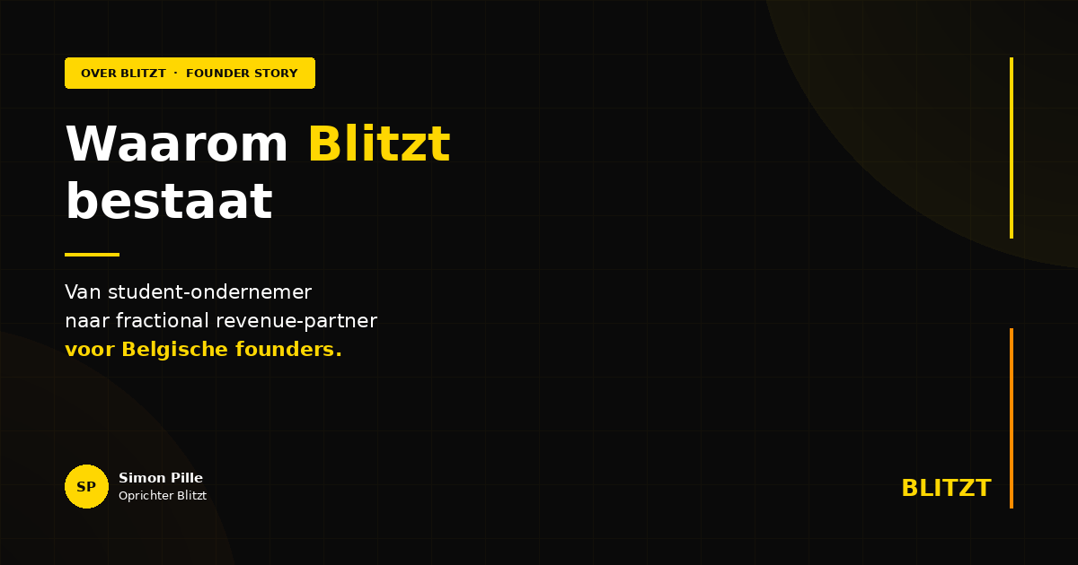 Waarom Blitzt bestaat: van student-ondernemer naar fractional revenue-partner voor founders
