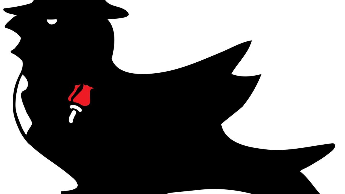 A martlet stylized as a mafioso.