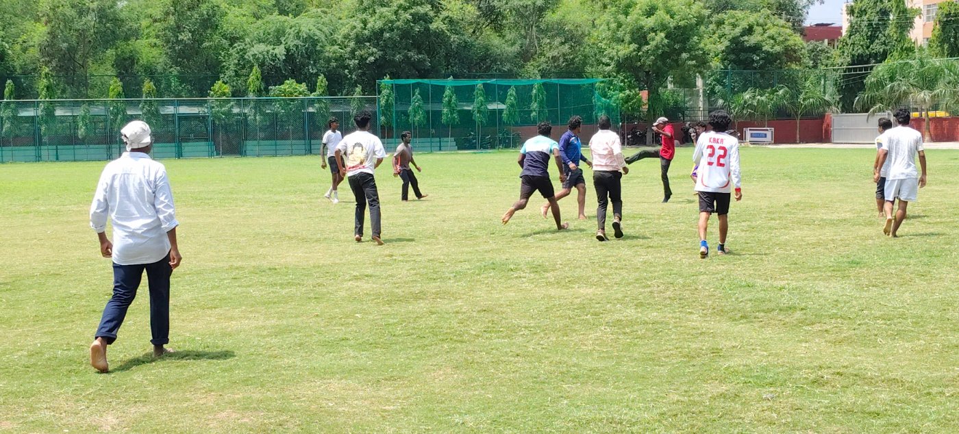 the youth participated in a lively football match