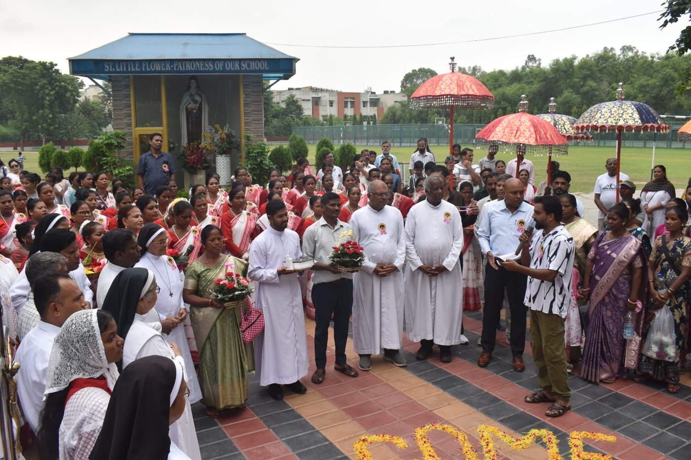 The newly ordained priest received a warm and joyful welcome from the faithful.