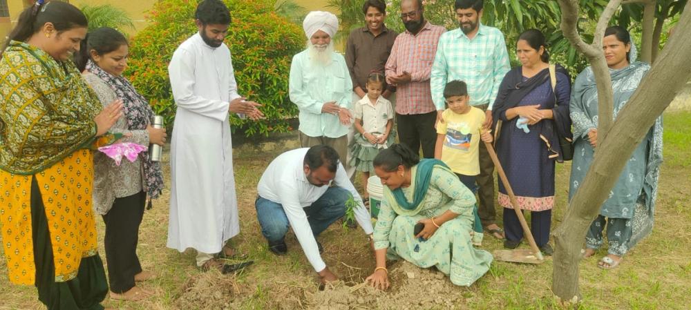 A tree plantation drive was organized in the parish premises