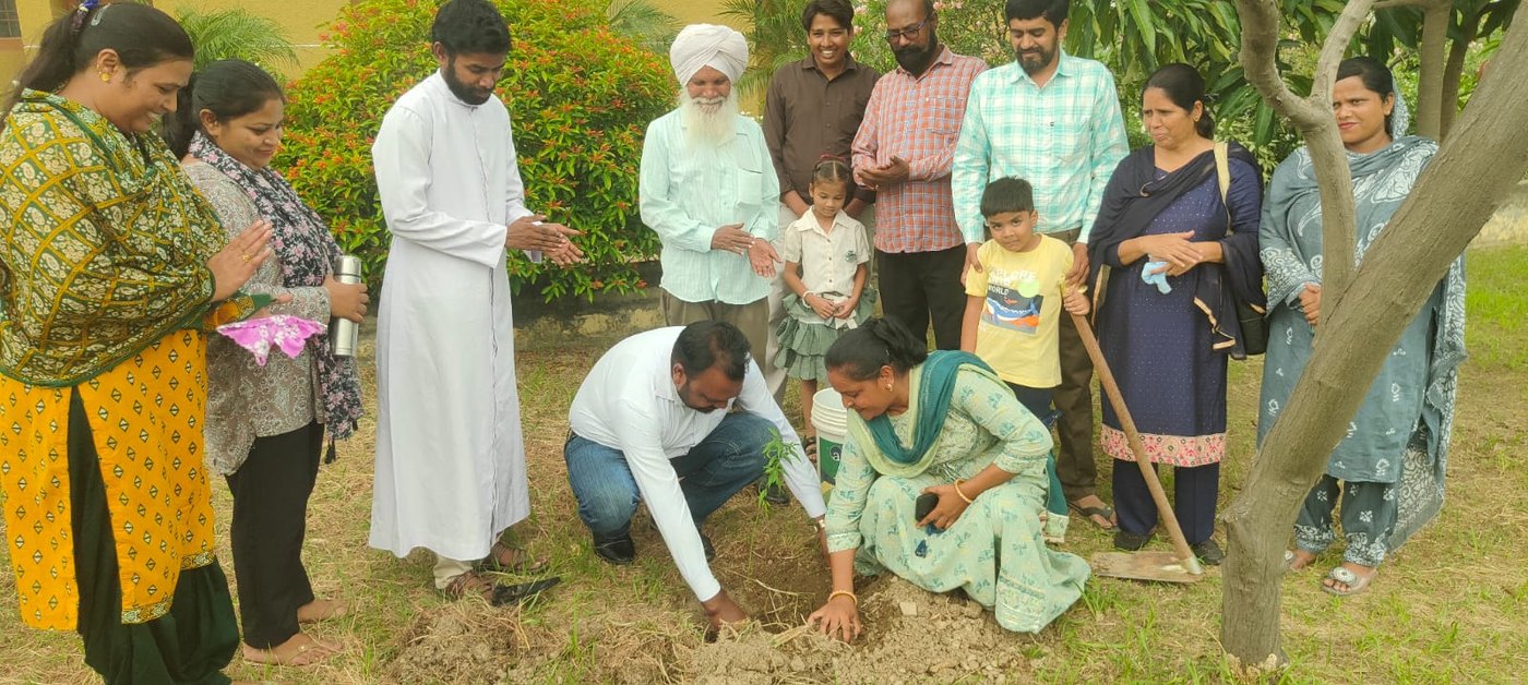 A tree plantation drive was organized in the parish premises