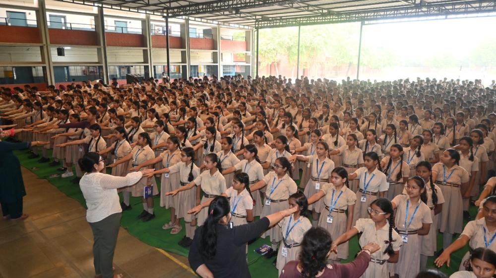 Students of Classes 6th to 12th along with all staff members attended the program