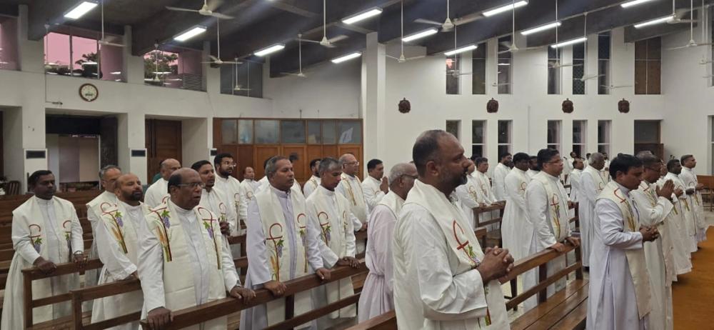 The Bishop encouraged the priests to imitate the pastoral zeal, simplicity, and holiness of St. John Mary Vianney