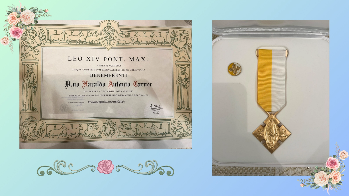 Papal Bene Merenti Medal, conferred by His Holiness Pope Leo XIV