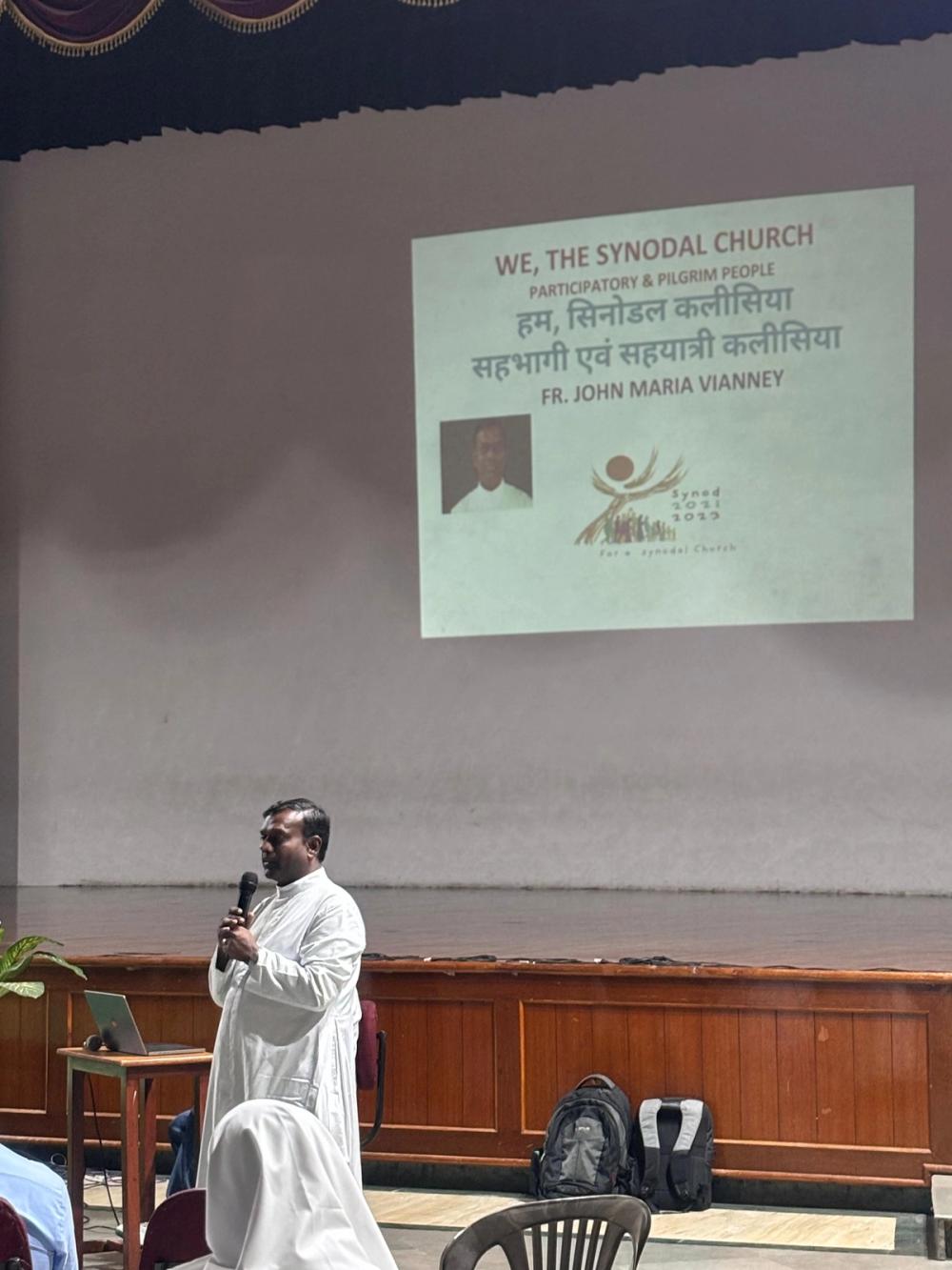 Rev. Fr. John Maria Vianney, Coordinator of Commissions, presented the theme "We, the Synodal Church,"