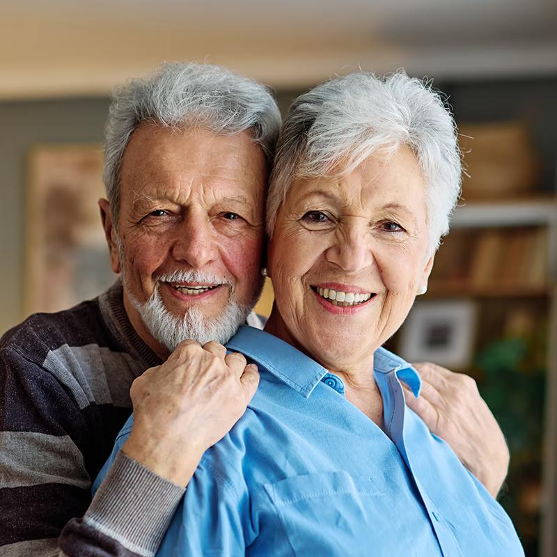 Retired couple smiling