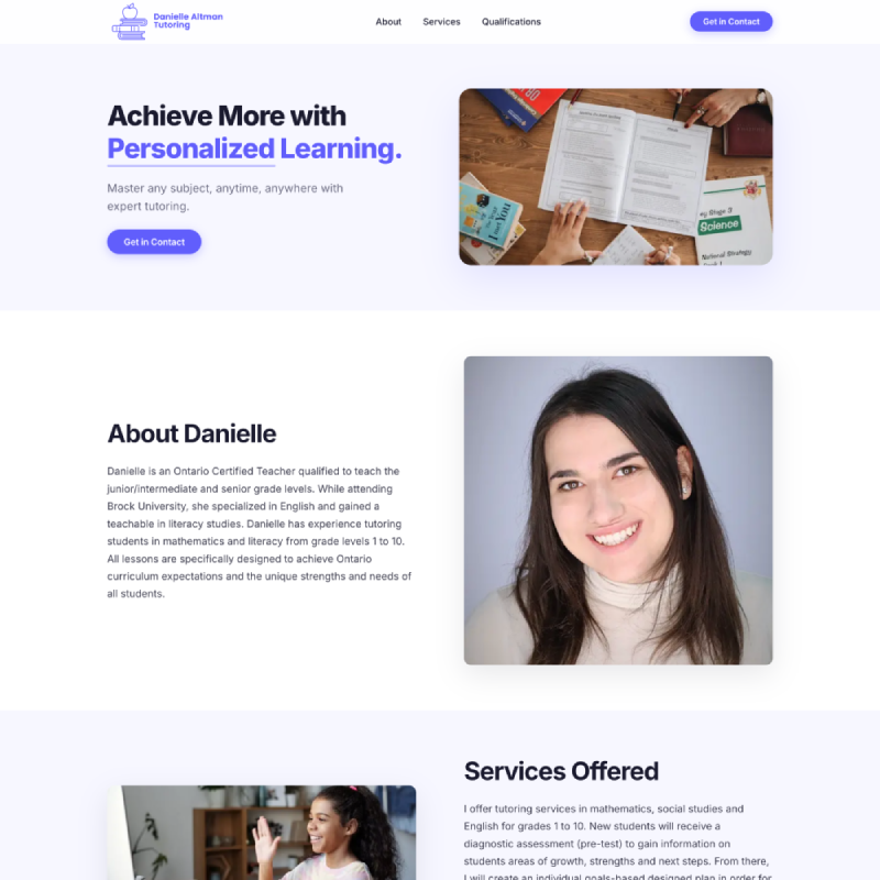 GTA Tutor Website After