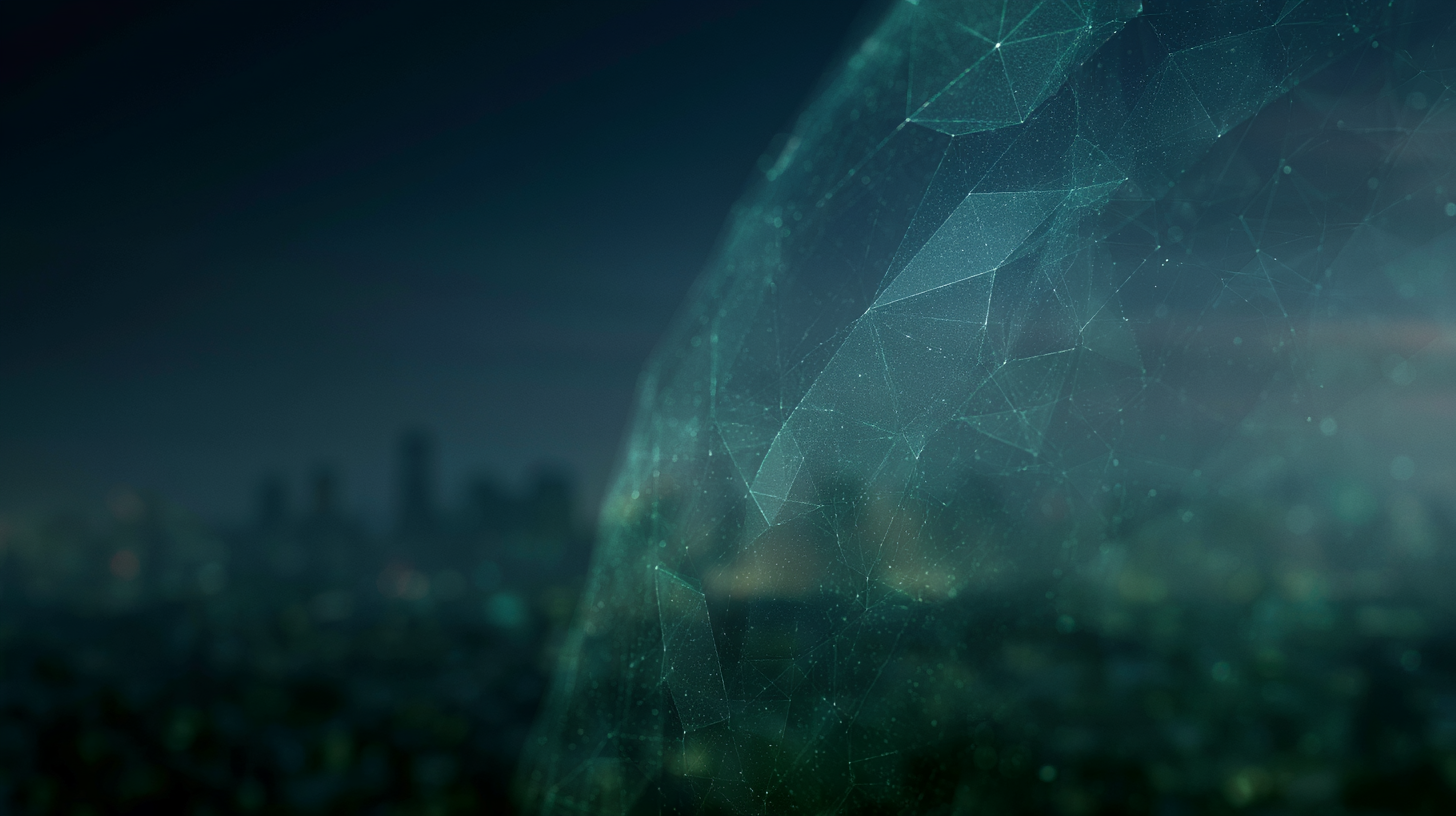 Modern city scape with shield protection