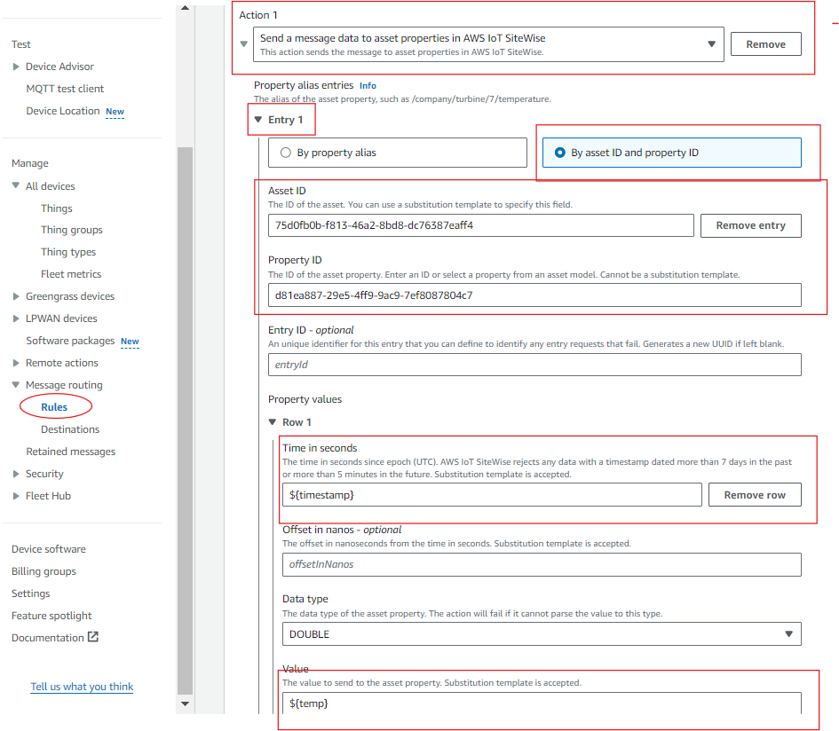 Configure IoT Rule