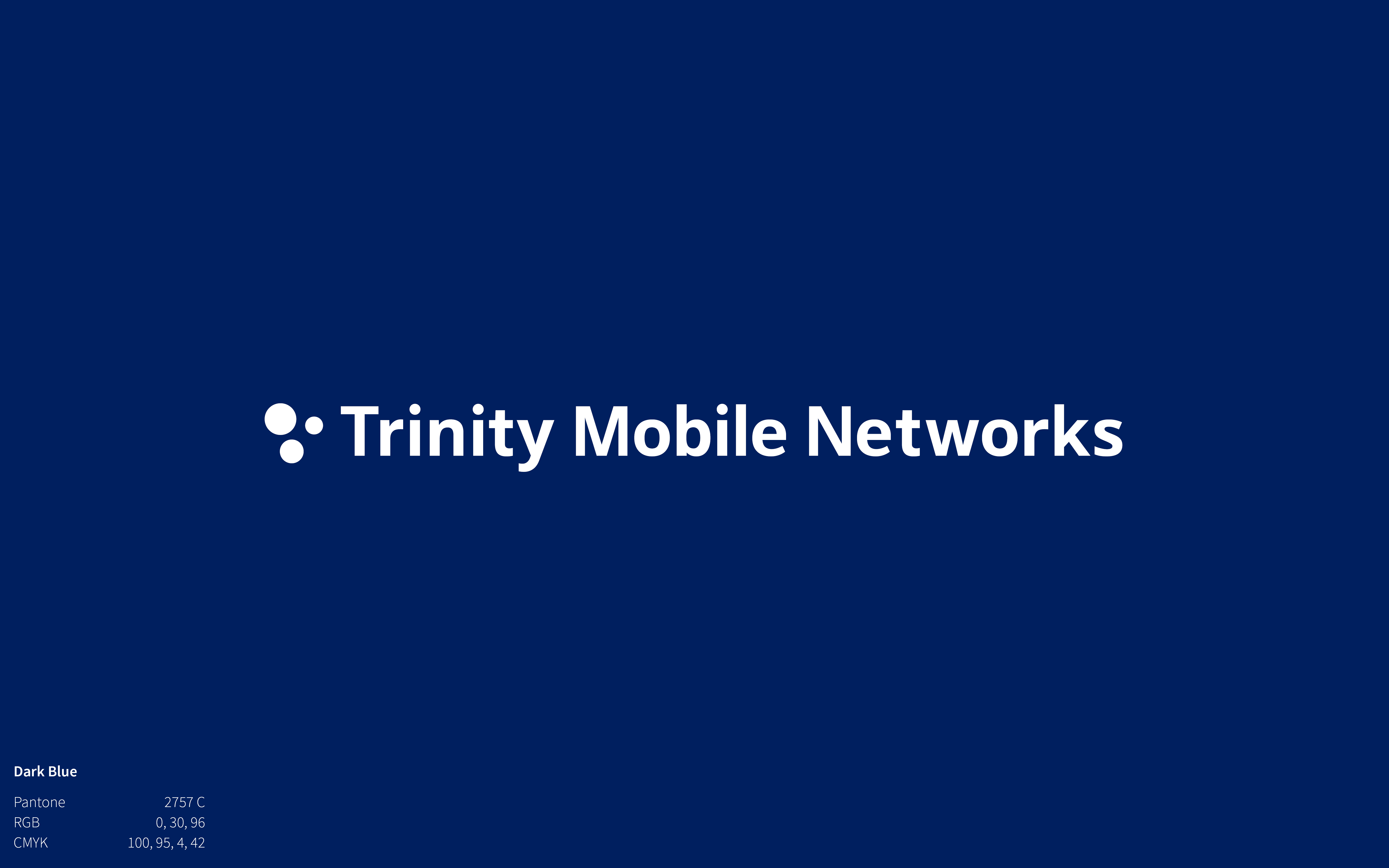 The Trinity Mobile Networks logo on a background of Dark Blue