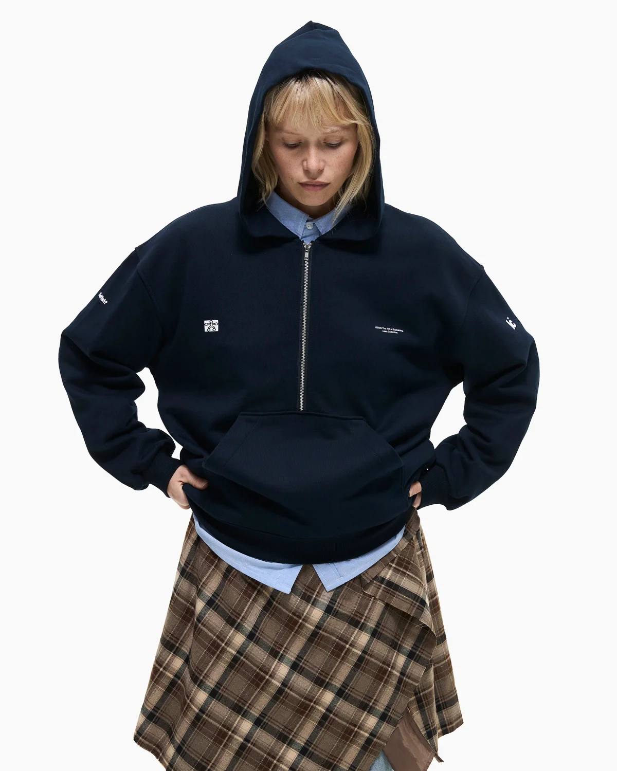 Zip-Hoodie 'Selfish' Blue