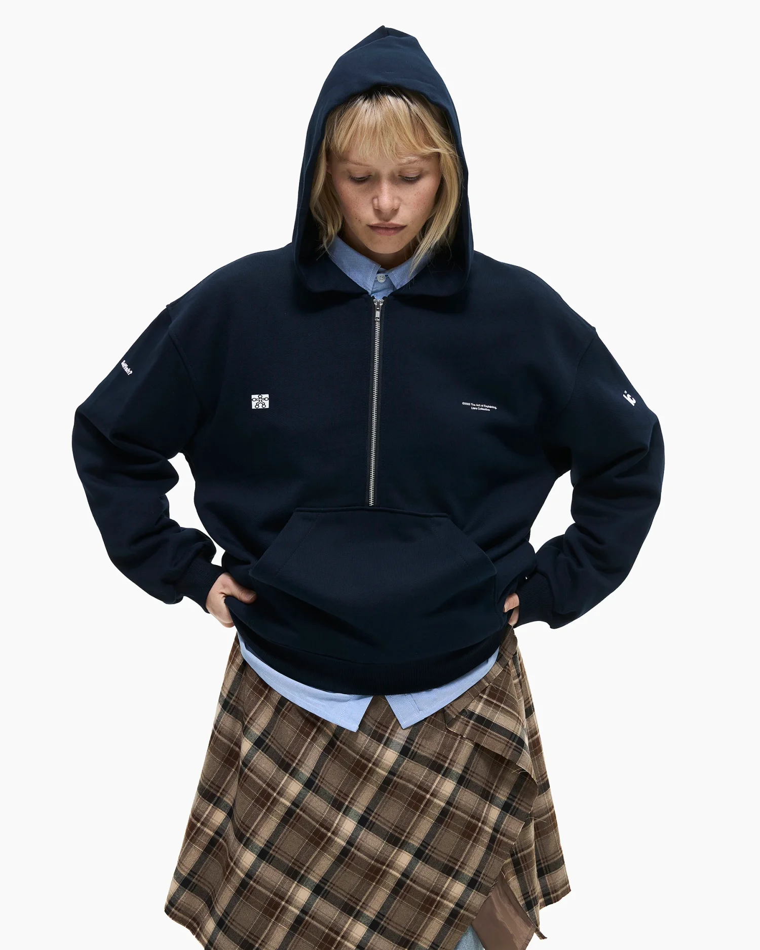 Zip-Hoodie 'Selfish' Blue