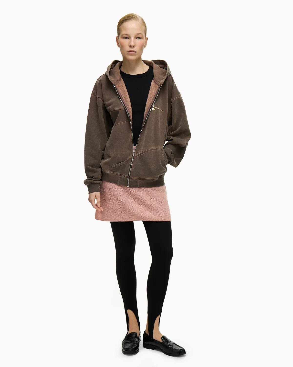 Zip-Hoodie 'Holes' Brown