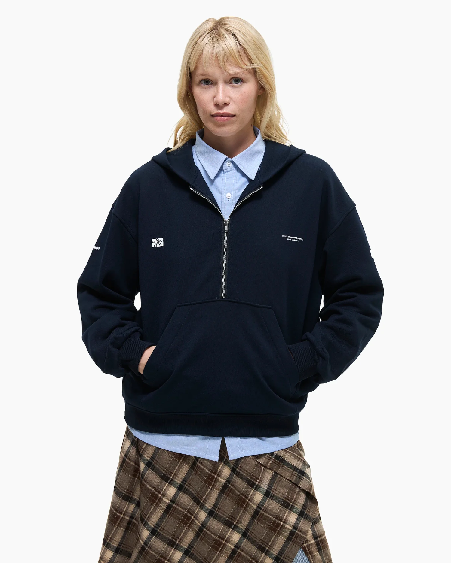 Zip-Hoodie 'Selfish' Blue