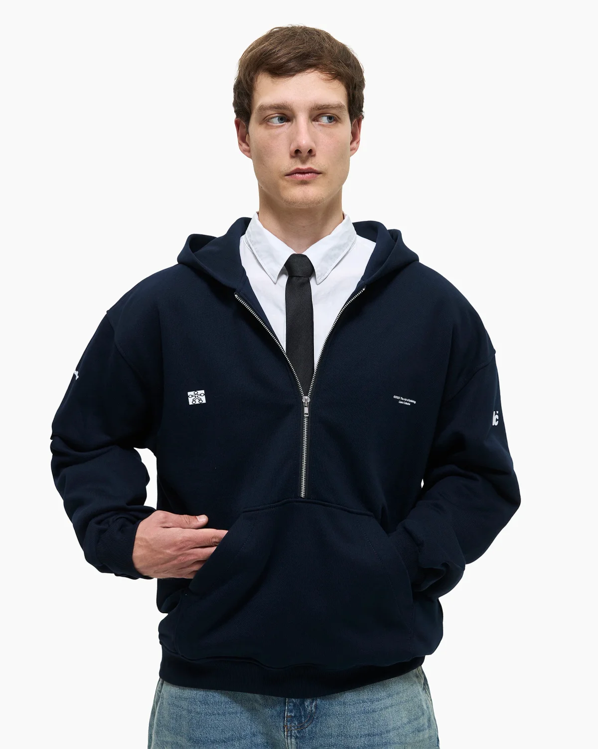 Zip-Hoodie 'Selfish' Blue