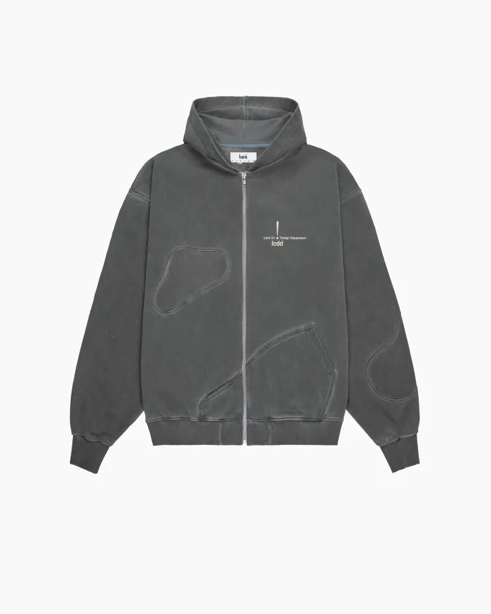 Zip-Hoodie 'Holes' Gray-2