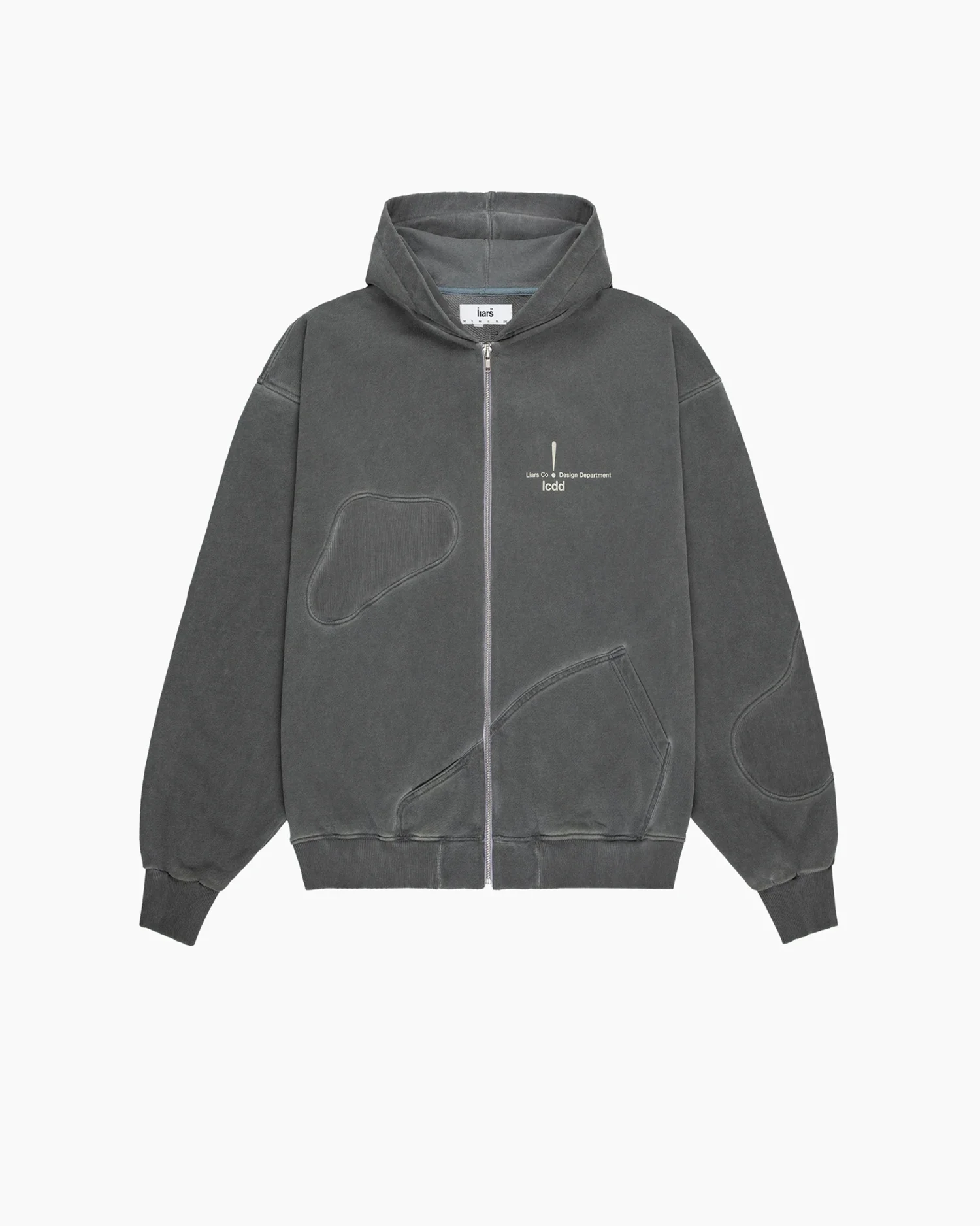 Zip-Hoodie 'Holes' Gray-2