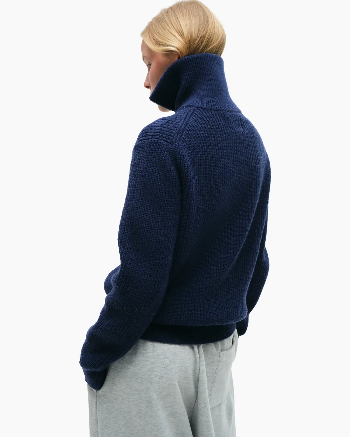 Zip-Sweater ‘Collar’ Blue