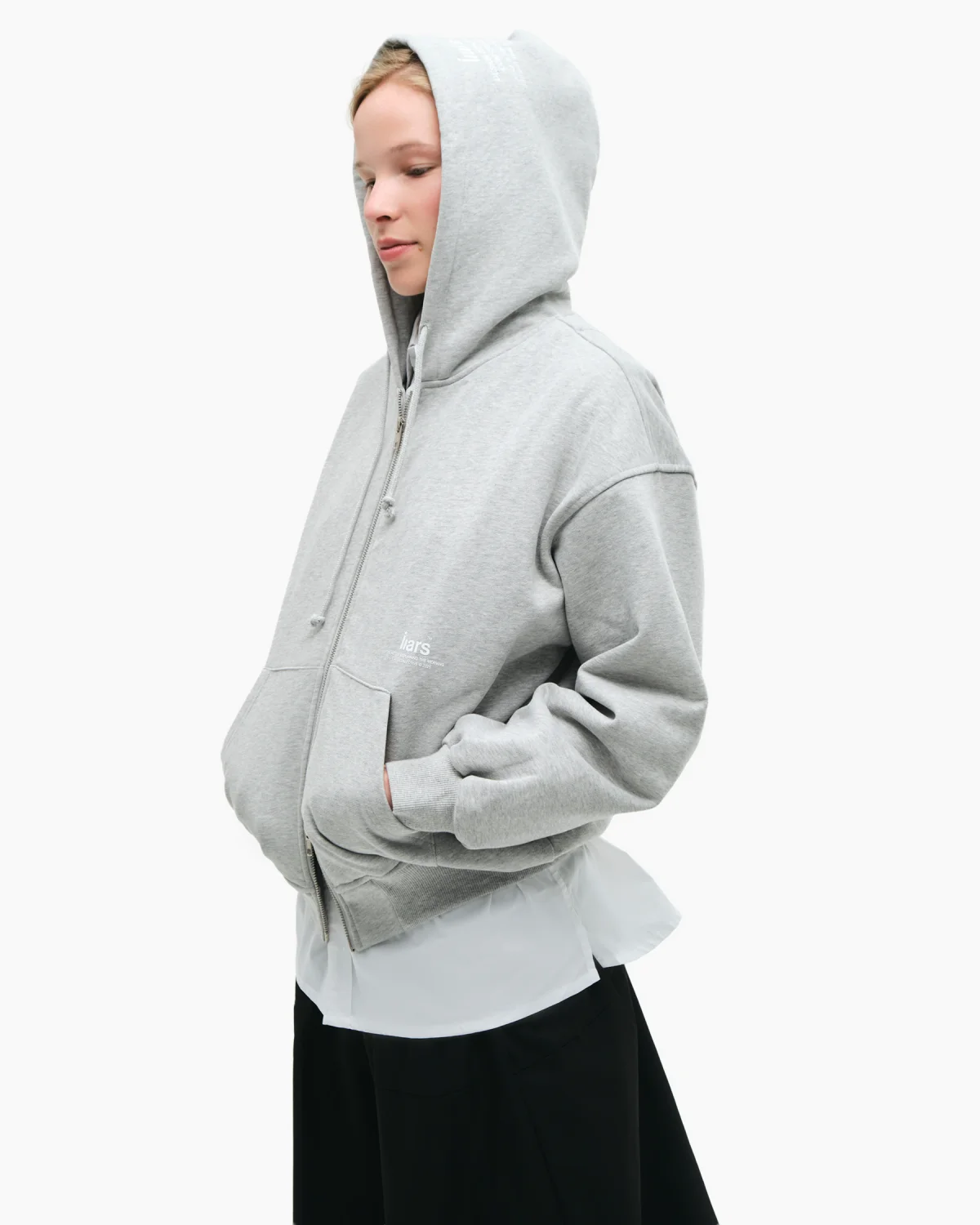 Zip-Hoodie ‘Text Hood’ Gray