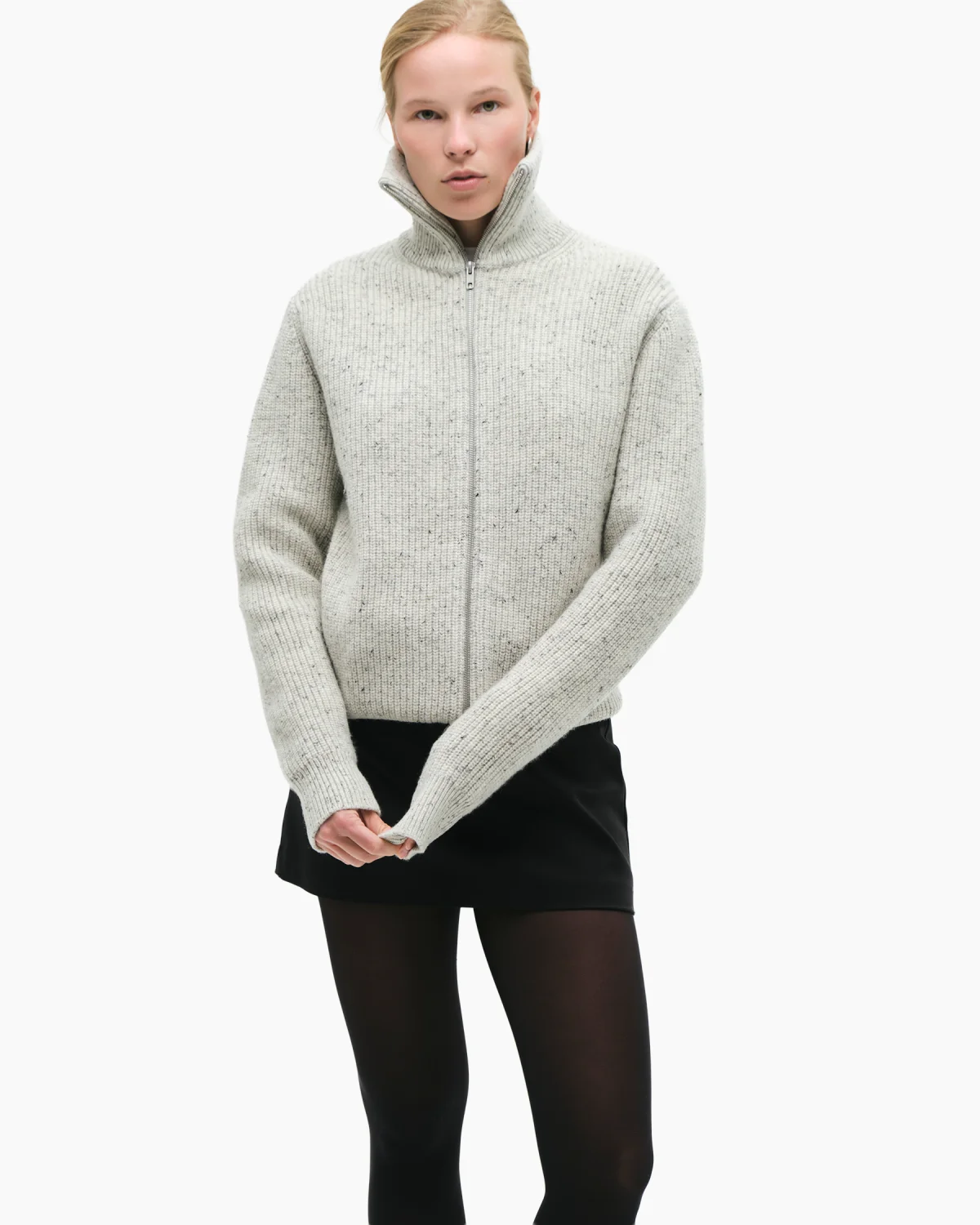 Zip-Sweater ’Collar’ Gray
