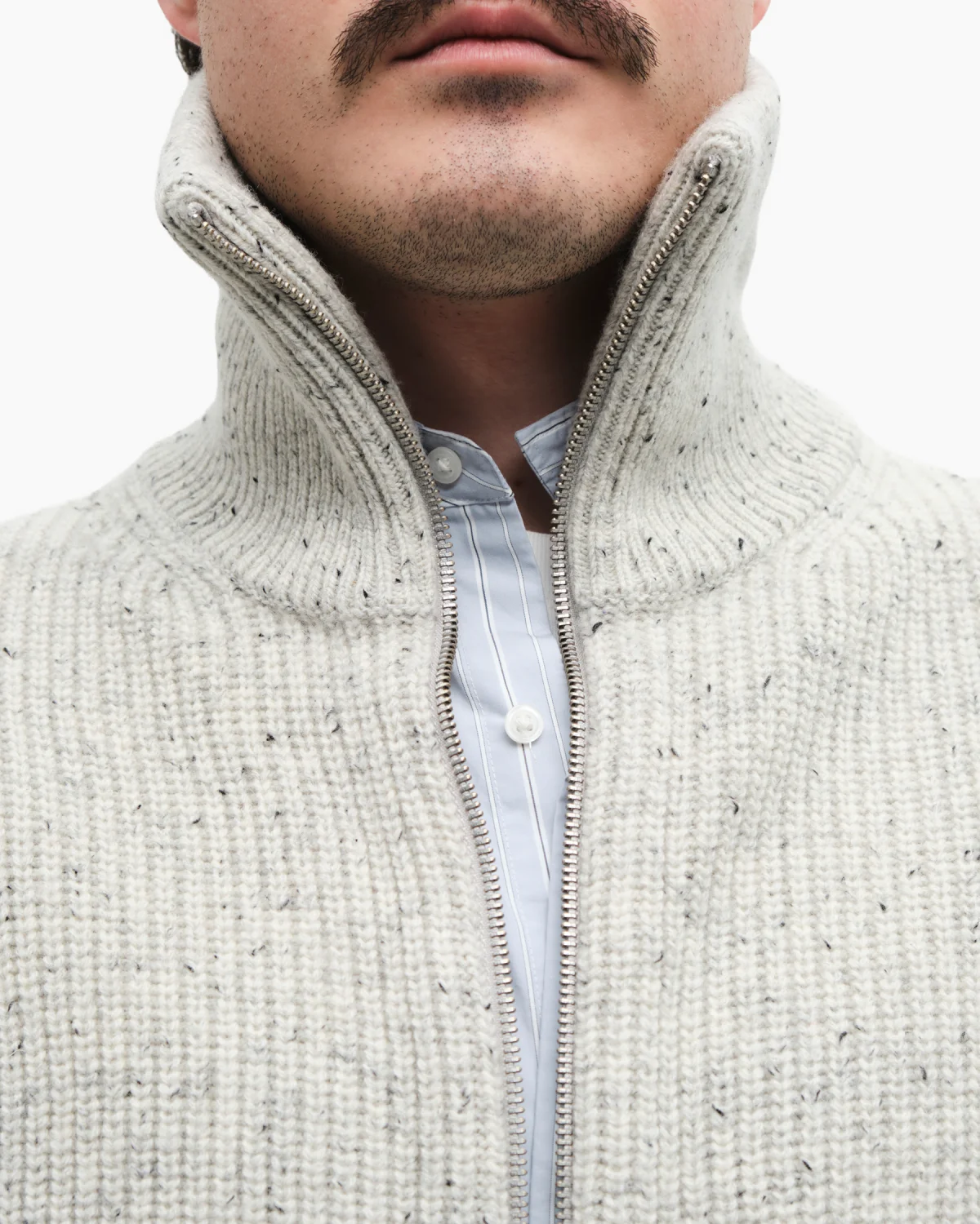 Zip-Sweater ’Collar’ Gray