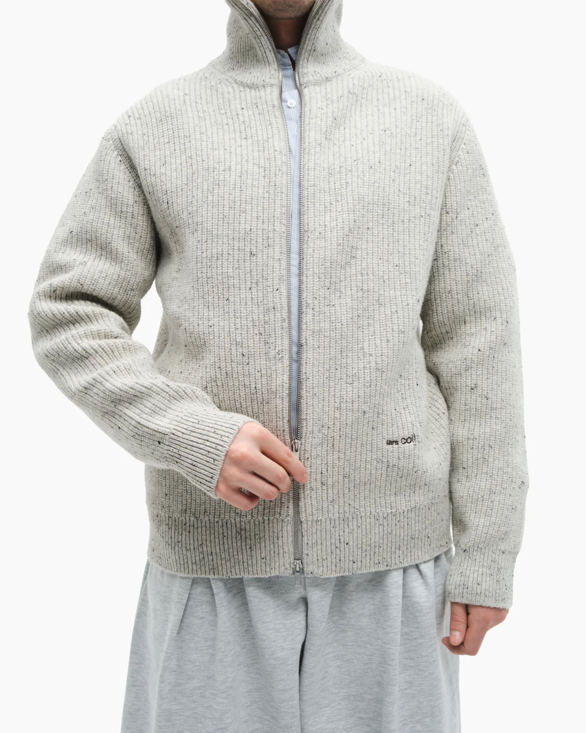 Zip-Sweater ’Collar’ Gray