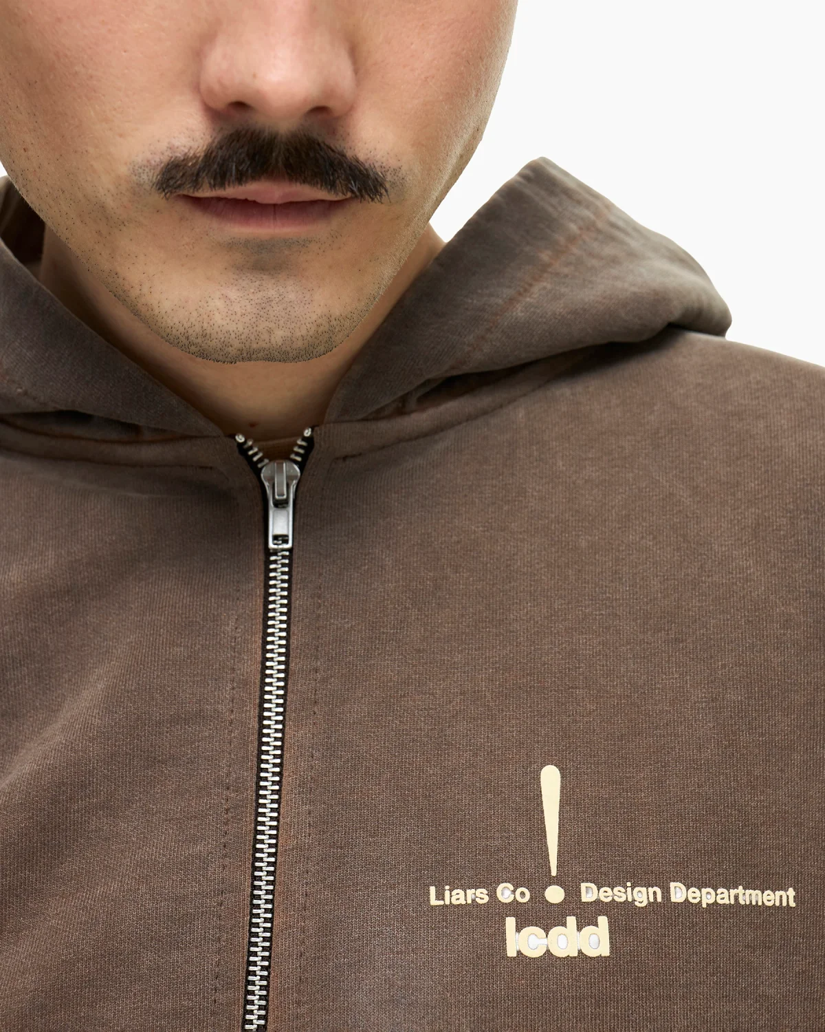 Zip-Hoodie 'Holes' Brown