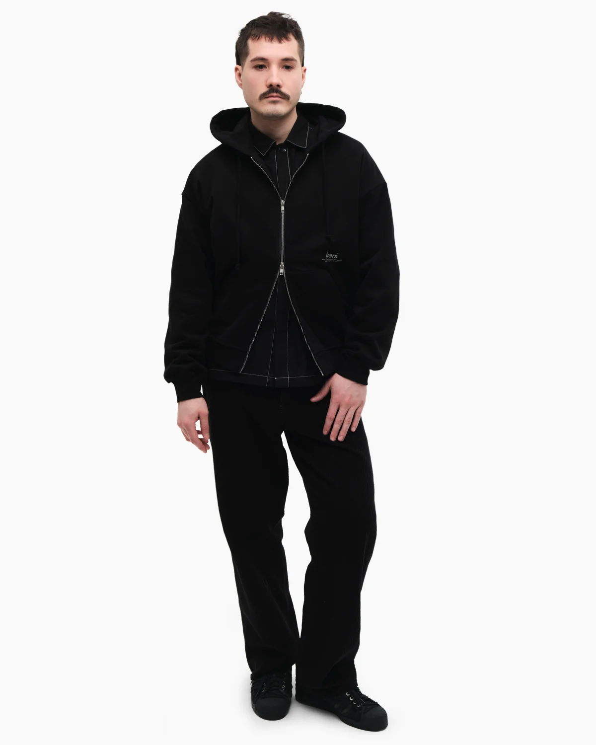 Zip-Hoodie ‘Text Hood’ Black