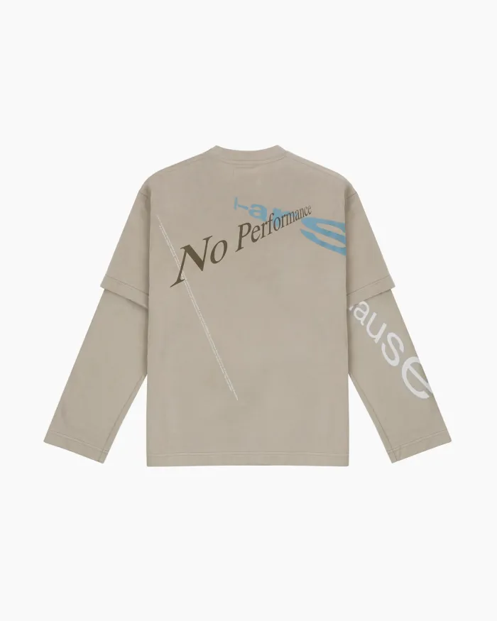Longsleeve 'No Performance' Beige