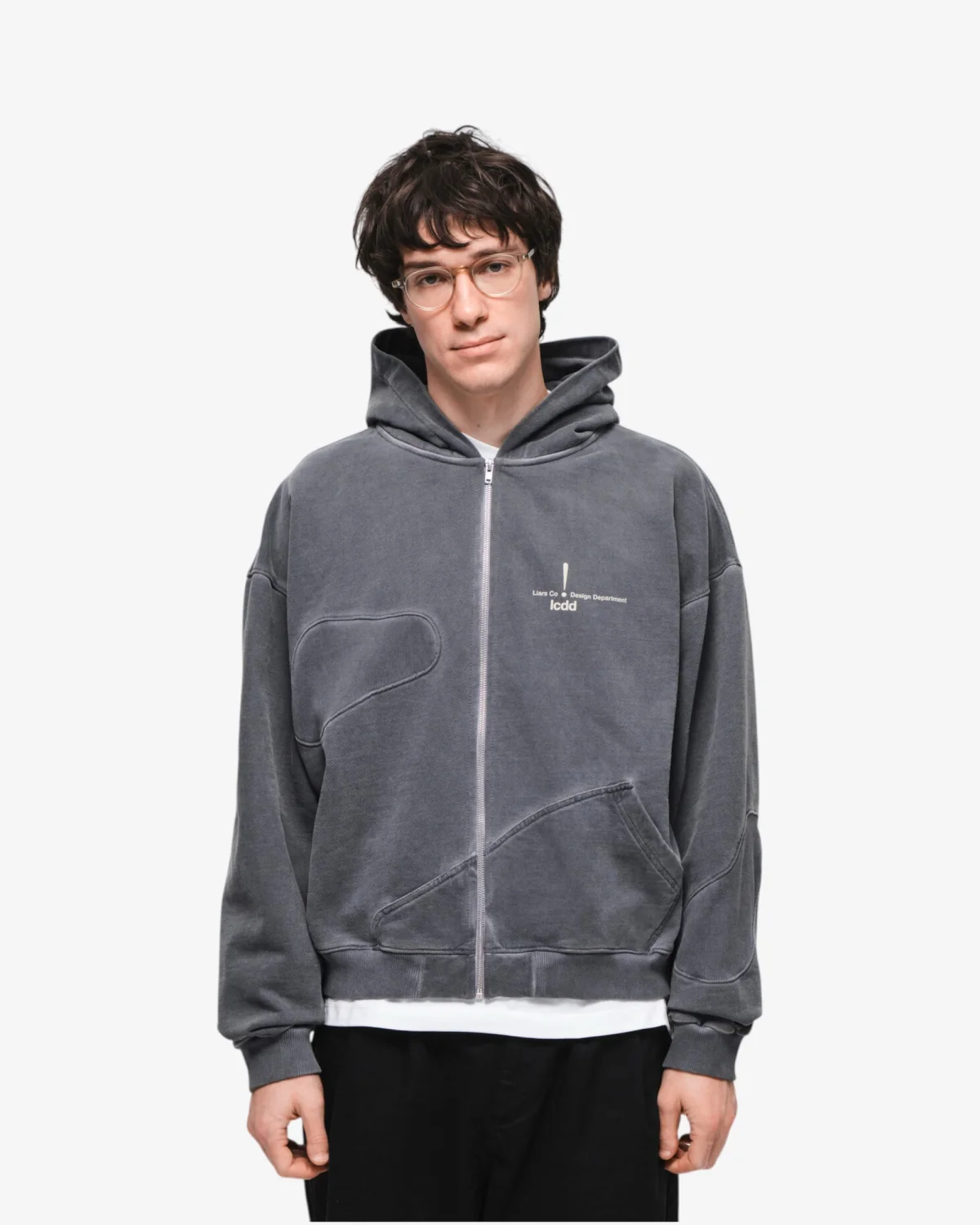 Zip-Hoodie 'Holes' Gray-2