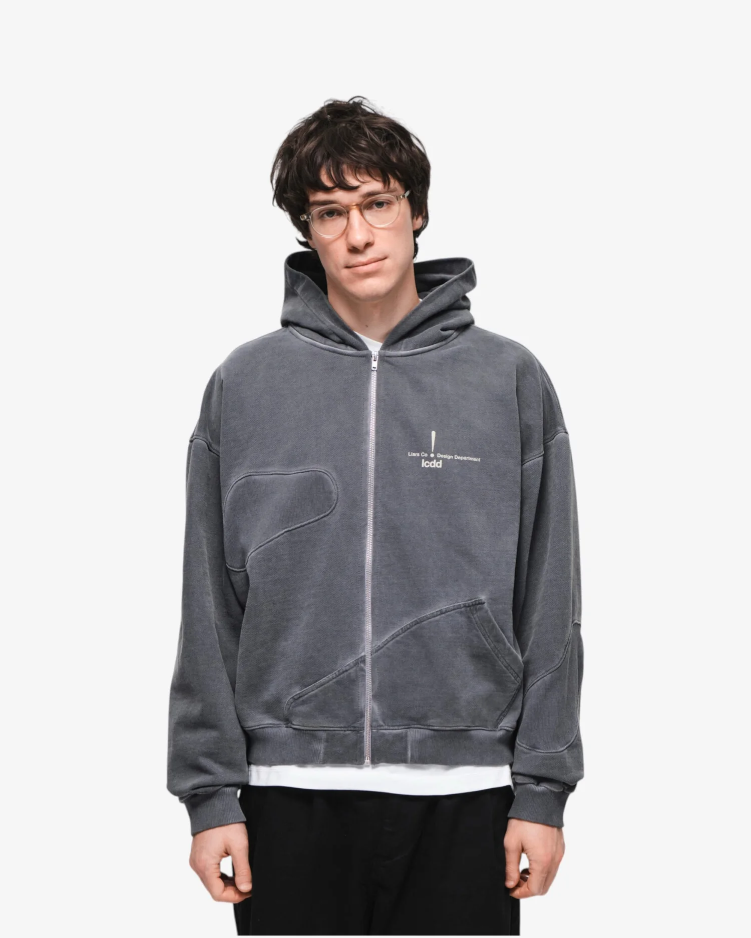 Zip-Hoodie 'Holes' Gray-2