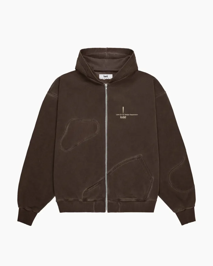Zip-Hoodie 'Holes' Brown