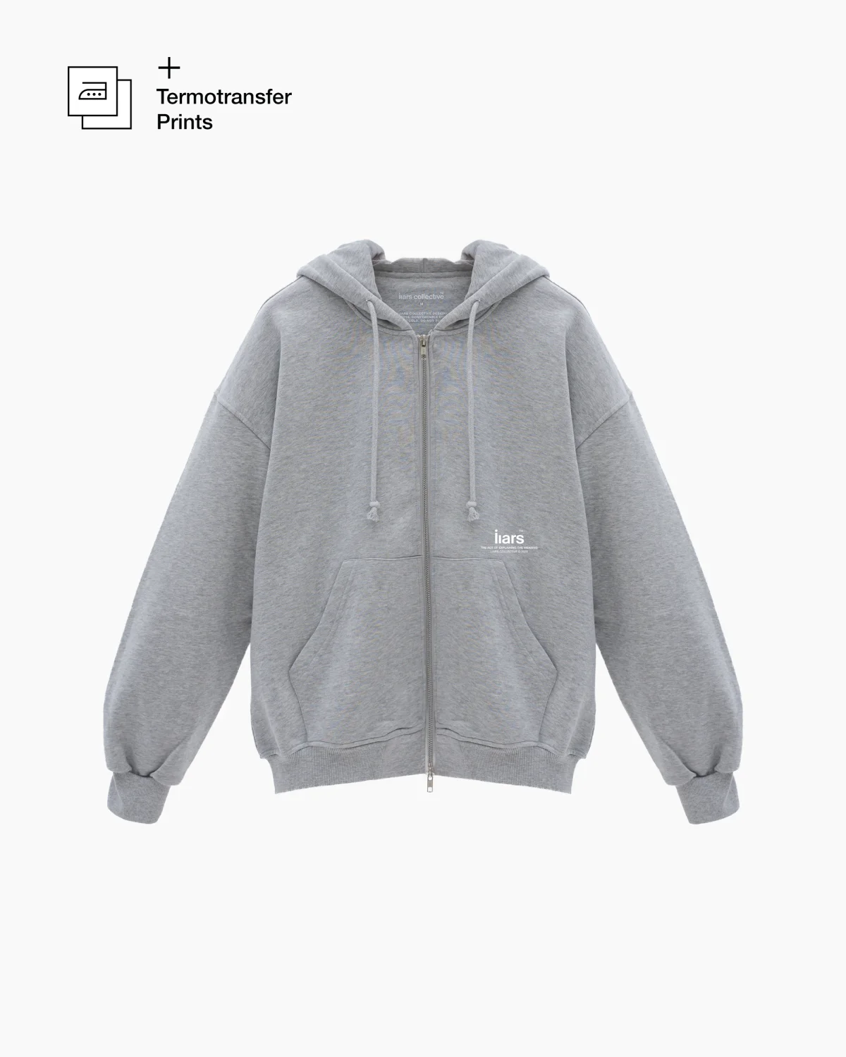 Zip-Hoodie ‘Text Hood’ Gray