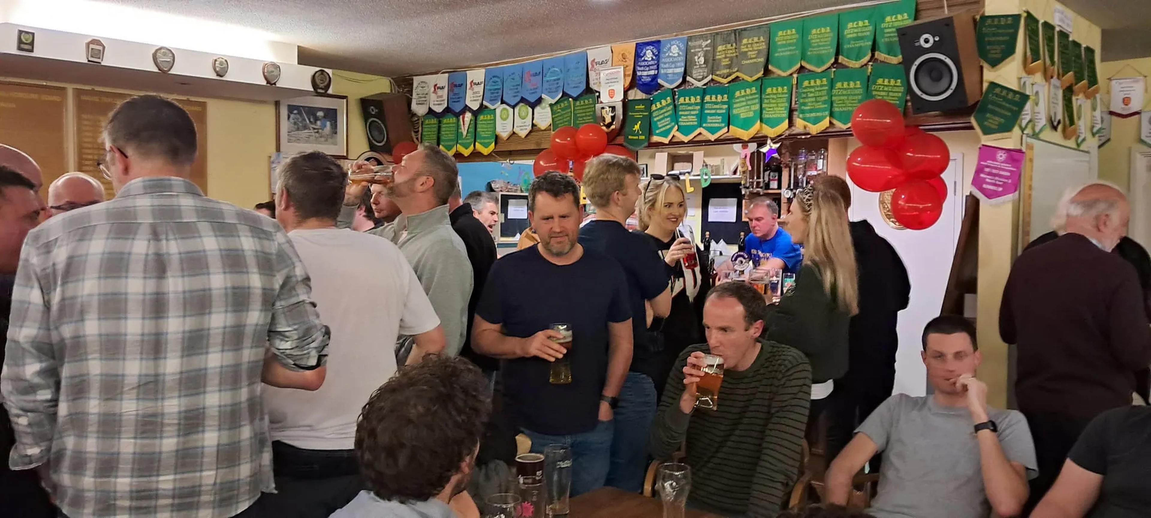 The bar at West Bridgford Hockey Club