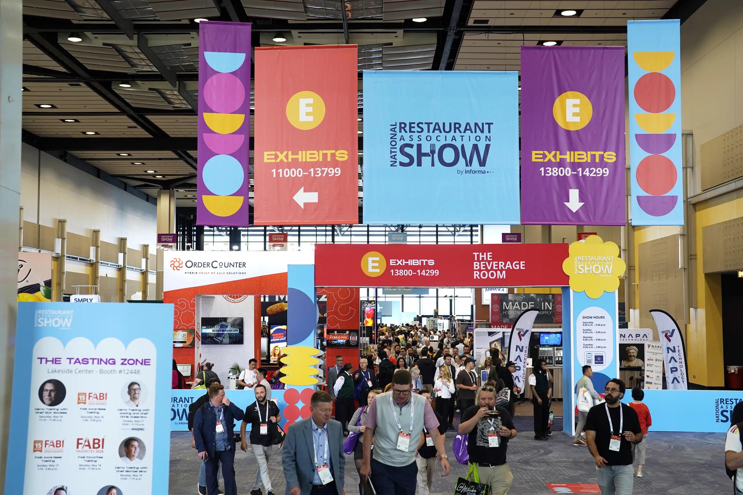 Restaurant professionals arriving at the National Restaurant Association Show
