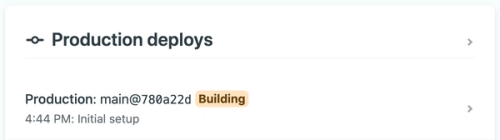 When the Netlify build is going on we will see "Building" orange indicator.