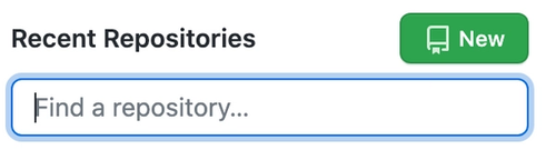 Selecting a Github repository from the list of the repositories or searching for it by typing the name of the repository in the "Find a repository..." input field