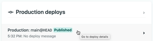 When the build is successful we will see the green Published label