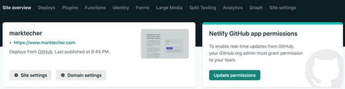 The site overview page on the Netlify dashboard