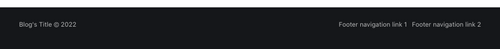 The footer section of the blog where the copyright text and footer navigation links are visible