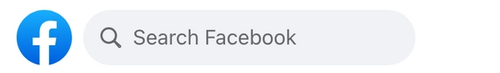 Facebook search box is on the top left side of the Facebook web app