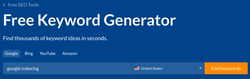 Ahrefs Free Keyword Generator's search form